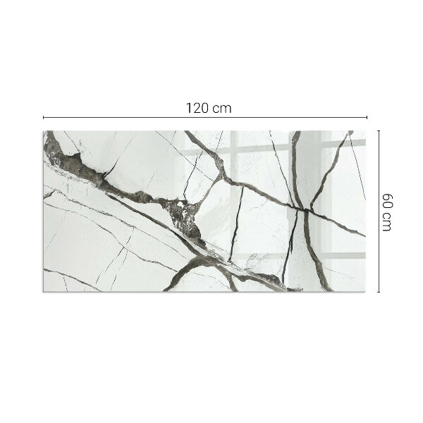 Dreptunghiulară sticlă sub șemineu Model de vene de marmură
