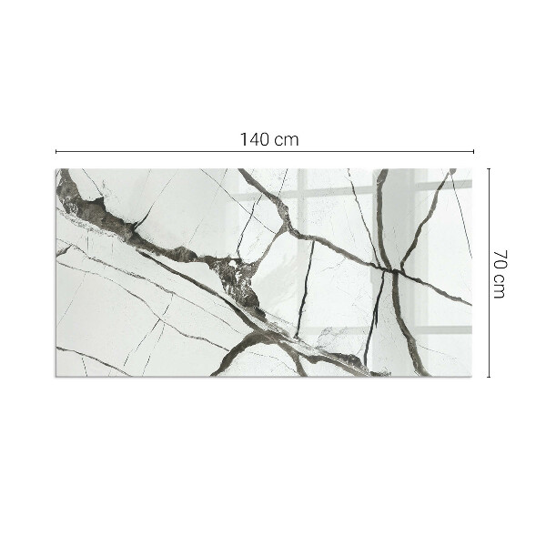 Dreptunghiulară sticlă sub șemineu Model de vene de marmură
