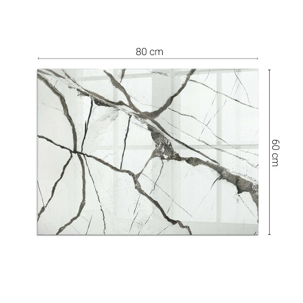 Dreptunghiulară sticlă sub șemineu Model de vene de marmură