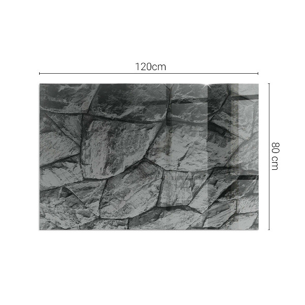 Dreptunghiulară sticlă securizată protecție sub sobă Model de piatră naturală