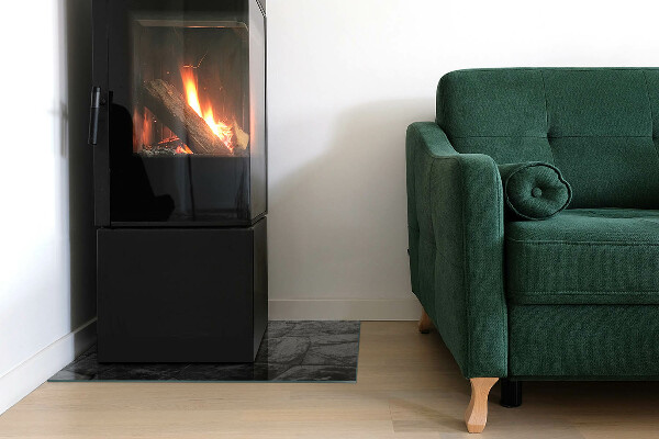 Dreptunghiulară sticlă securizată protecție sub sobă Model de piatră naturală