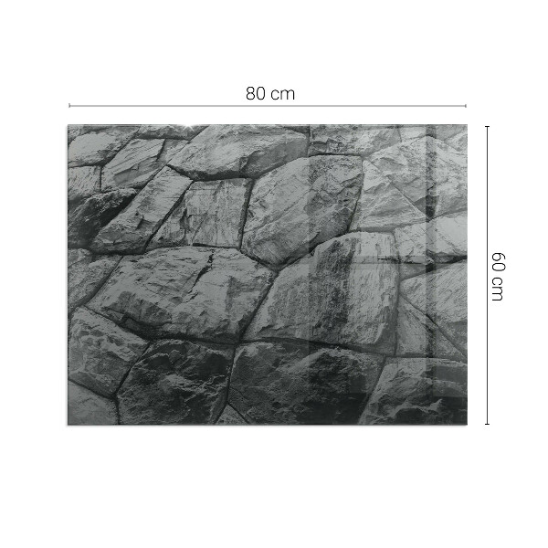 Dreptunghiulară sticlă securizată protecție sub sobă Model de piatră naturală