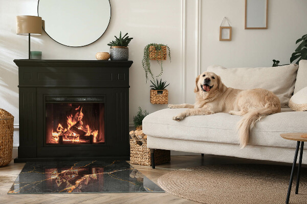 Dreptunghiulară protecție sub sobă Marmură elegantă cu vene