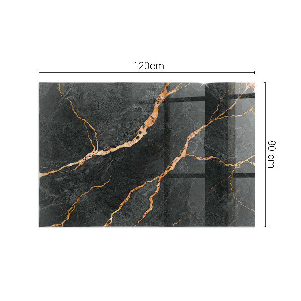 Dreptunghiulară protecție sub sobă Marmură elegantă cu vene