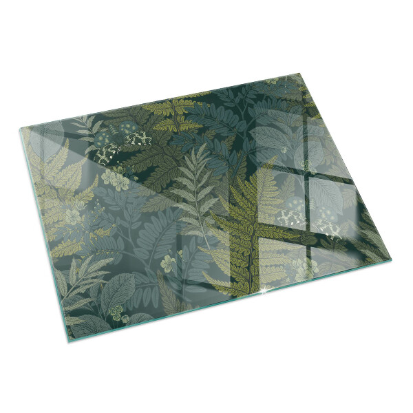 Dreptunghiulară sticlă sub șemineu Motive vegetale cu fluturi