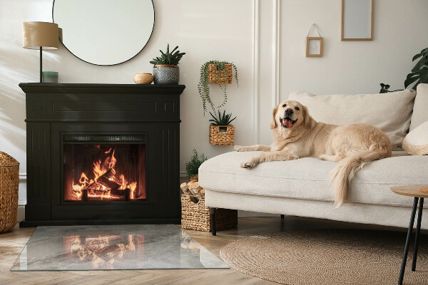 Dreptunghiulară protecție sub sobă Model de piatră naturală