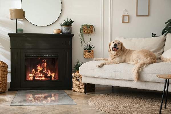 Dreptunghiulară protecție sub sobă Model de piatră naturală