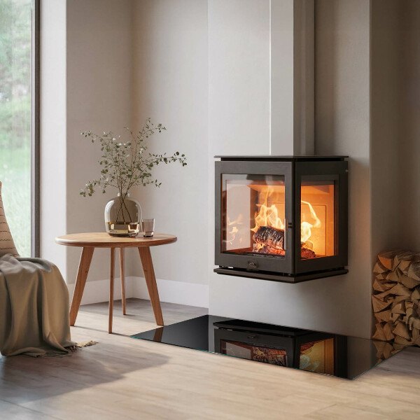 Dreptunghiulară protecție sub sobă Culoare Negru