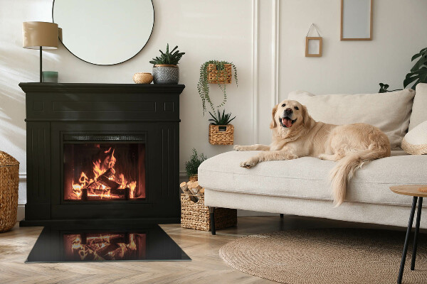 Dreptunghiulară protecție sub sobă Culoare Negru