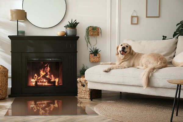 Dreptunghiulară protecție sub sobă Culoare Maro