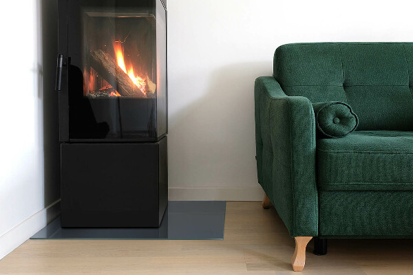 Dreptunghiulară sticlă sub șemineu Culoare Albastru închis