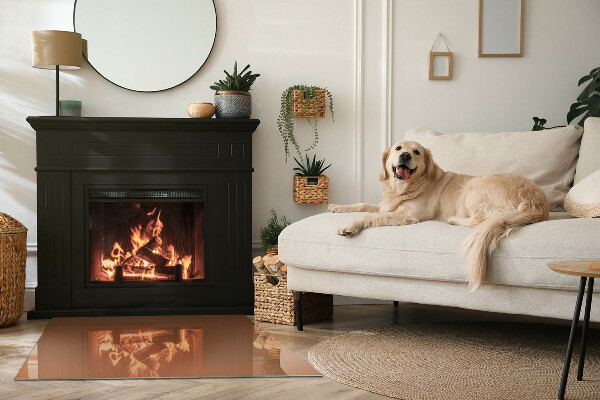 Dreptunghiulară protecție sub sobă Culoare Maro