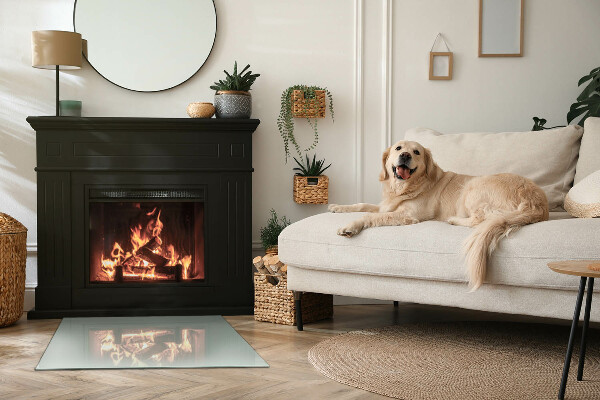 Dreptunghiulară sticlă securizată protecție sub sobă Culoare Verde Deschis