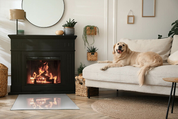 Dreptunghiulară sticlă sub șemineu Culoare Gri