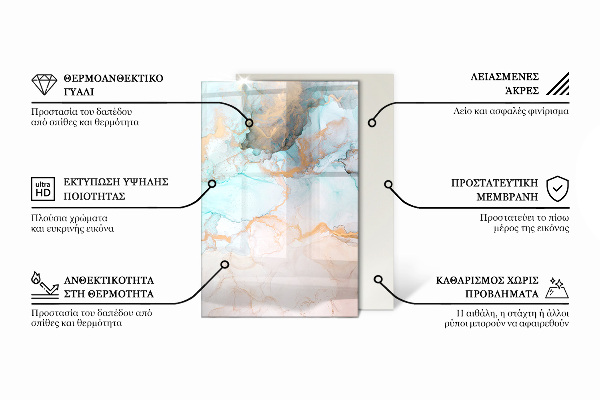 Dreptunghiulară sticlă sub șemineu Culoare Gri deschis