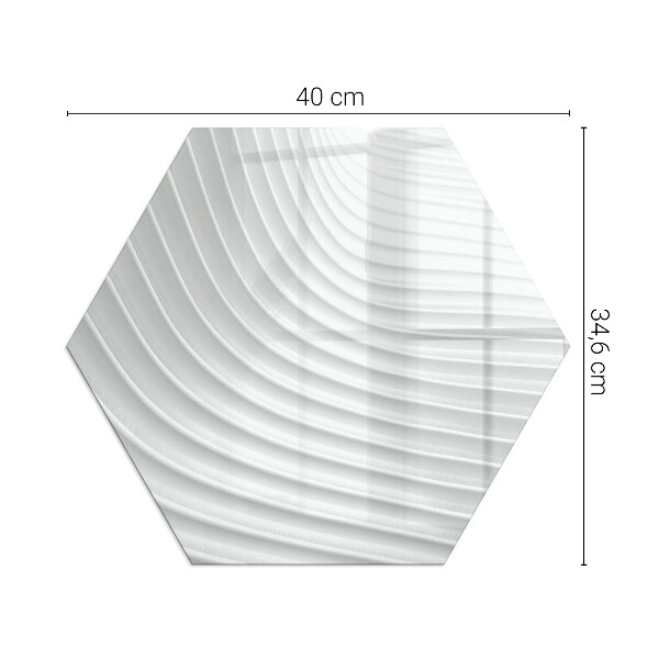 Hexagonală placă de sticlă pentru șemineu Valuri de linii delicate