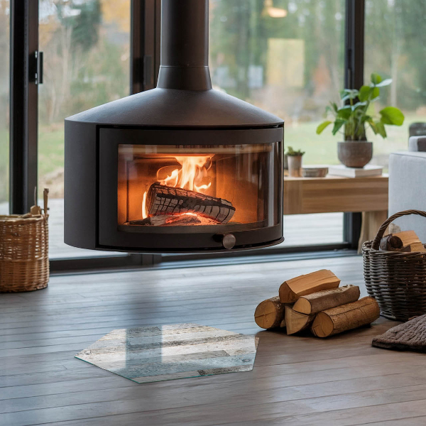 Hexagonală sticlă sub șemineu Plăci în diferite nuanțe