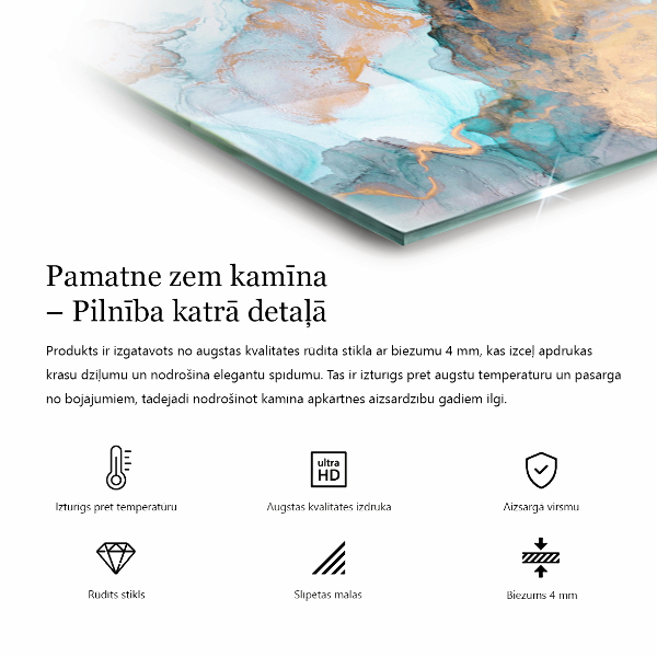 Hexagonală placă de sticlă pentru șemineu Model de structură de marmură