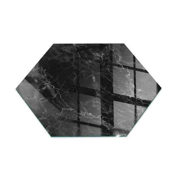 Hexagonală sticlă sub șemineu Model elegant de marmură