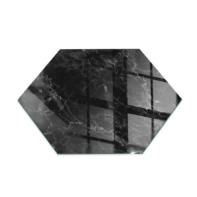 Hexagonală sticlă sub șemineu Model elegant de marmură
