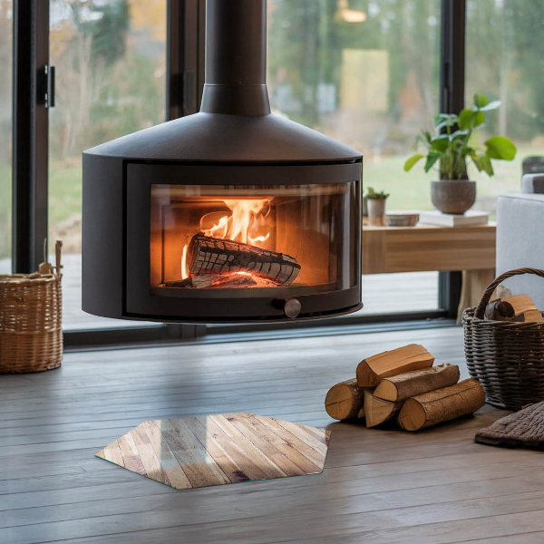 Hexagonală placă de sticlă pentru șemineu Placă de lemn în machetă