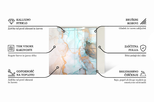 Hexagonală placă de sticlă pentru șemineu Model de textură abstractă