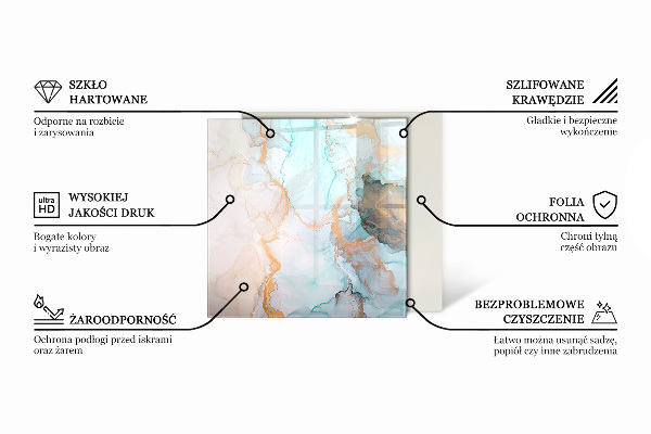 Hexagonală placă de sticlă pentru șemineu Culoare Gri-verde