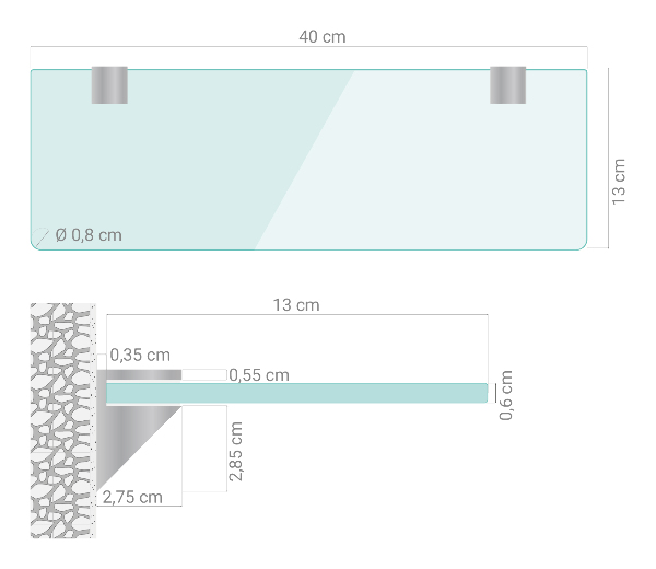 Raft pentru baie 40x13 cm