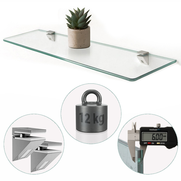 Raft de sticlă 45x13 cm