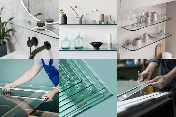 Raft de sticlă 45x13 cm