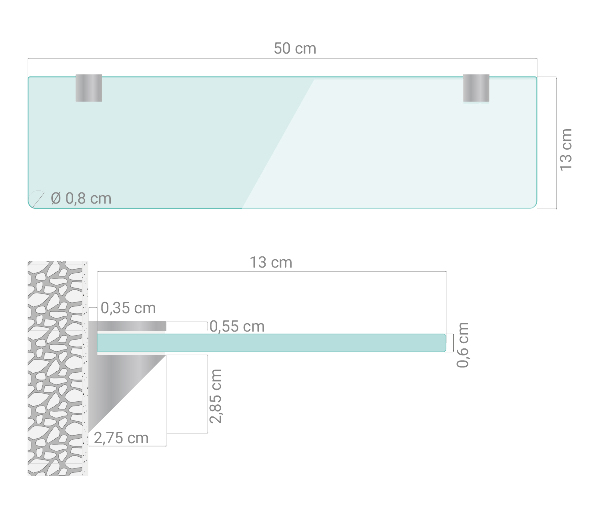 Raft pentru baie 50x13 cm