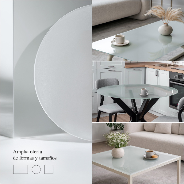 Blat translucid pentru masă rotundă