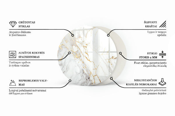 Blat pentru masă Vene de marmură în stil