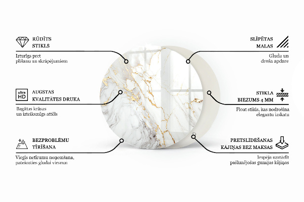 Blat pentru masă Vene de marmură în stil