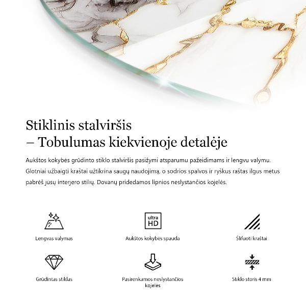 Blat pentru masă Vene de marmură în design