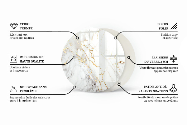Blat pentru masă Motiv de marmură în natură