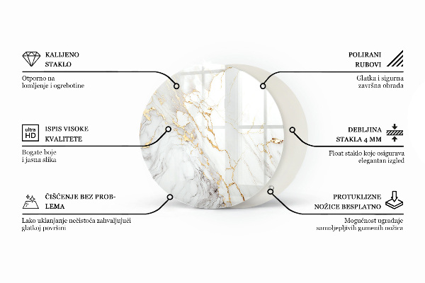 Blat pentru masă Design de marmură la suprafață