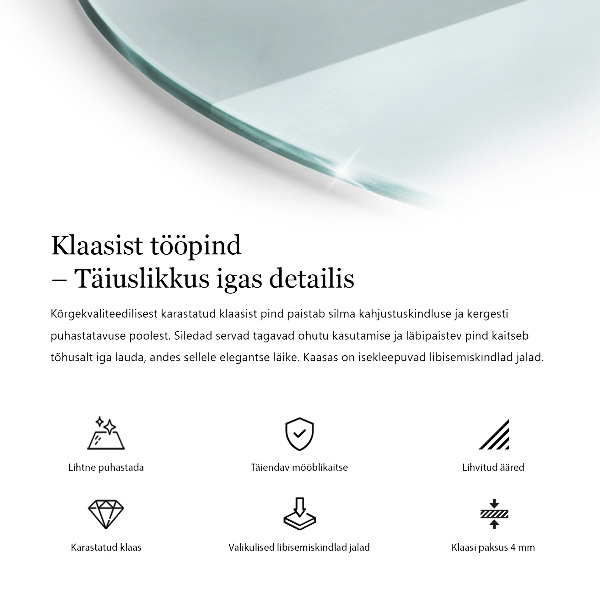 Blat sticlă rotund transparentă