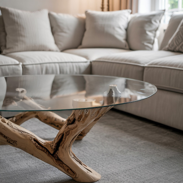 Blat sticlă rotund transparentă