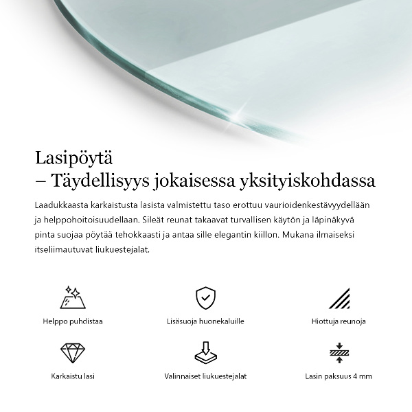 Blat sticlă rotund transparentă