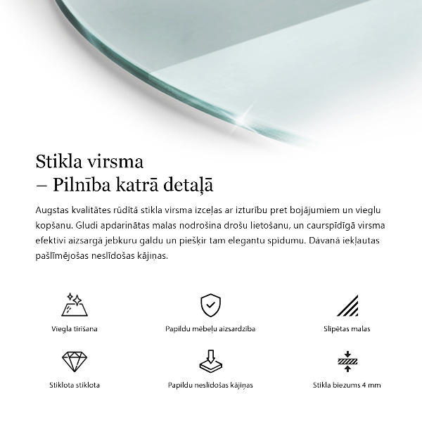 Blat sticlă rotund transparentă