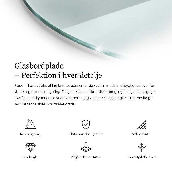 Blat sticlă rotund transparentă