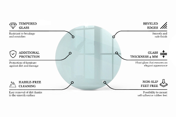 Blat sticlă rotund transparentă
