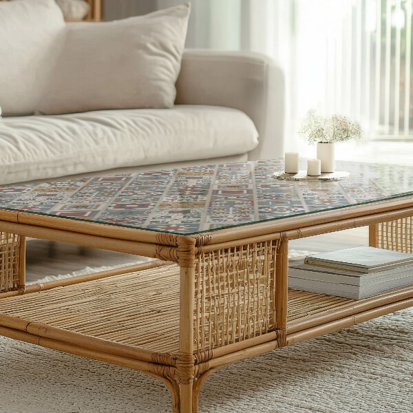 Blat masă Ornamente în stil mozaic