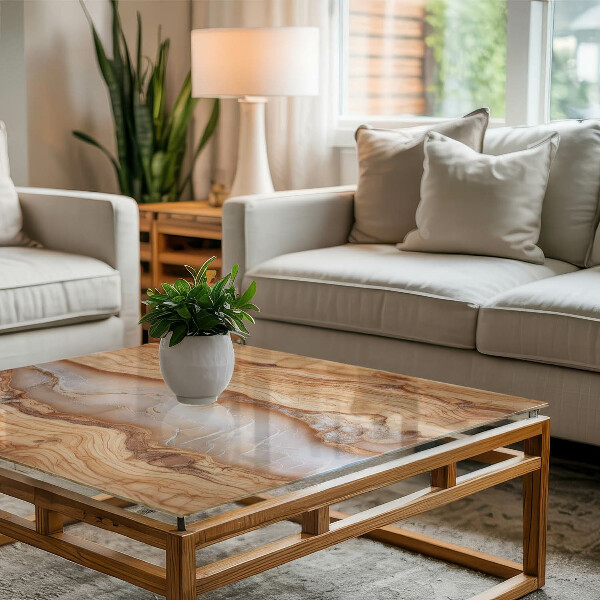 Blat masă Model natural din lemn și rășină