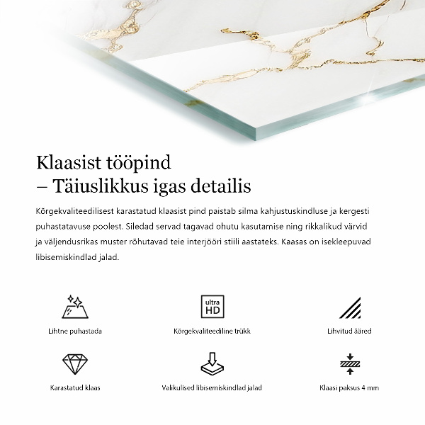 Blat masă Model de marmură cu vene delicate