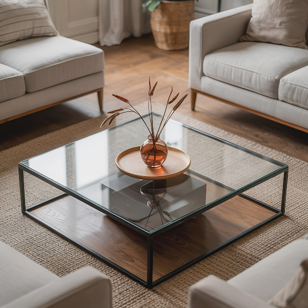 Blat de masă dreptunghiular transparent