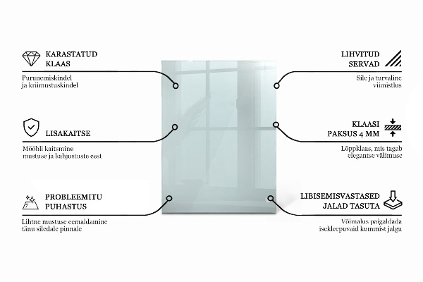 Blat de masă dreptunghiular transparent