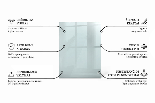 Blat de masă dreptunghiular transparent
