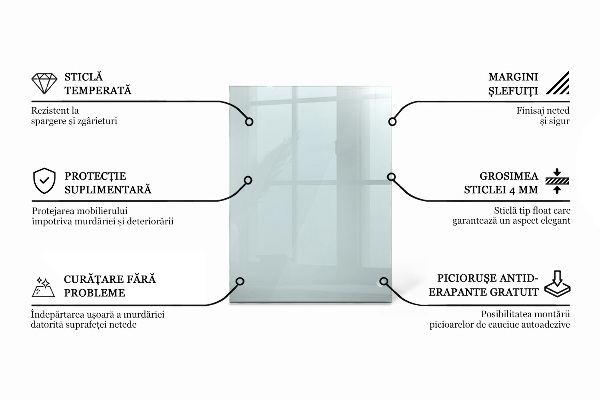 Blat de masă dreptunghiular transparent
